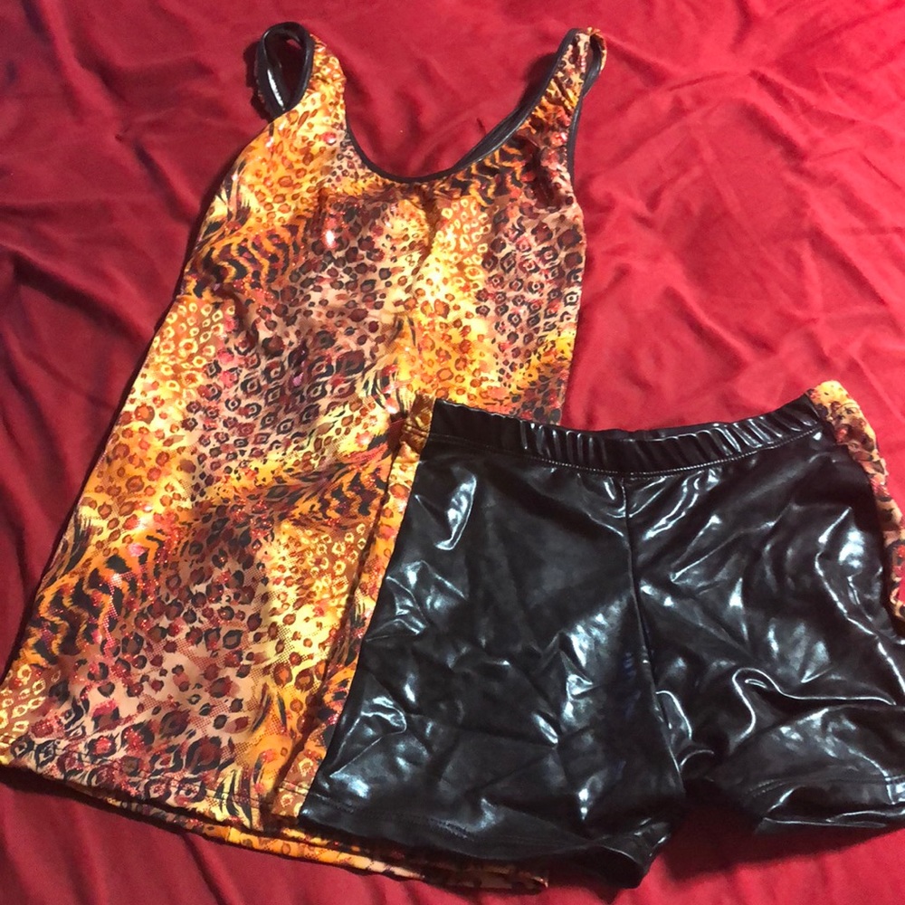 Sparkly leopard print dance costume
